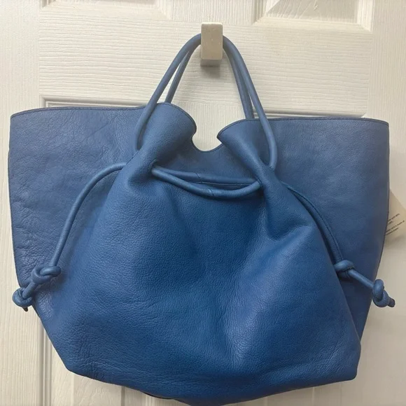 Free People Head Over Heels Tote in Blue Leather NWT - Picture 4 of 11